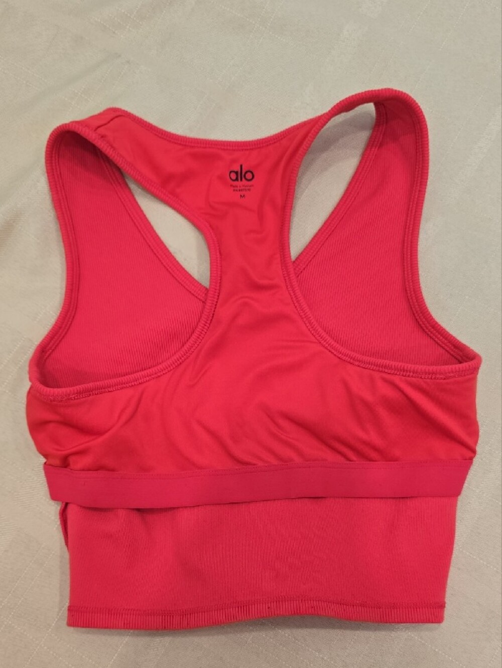 ALO Yoga Goddess Ribbed Cropped Racerback Tank - Red - Picture 4 of 9